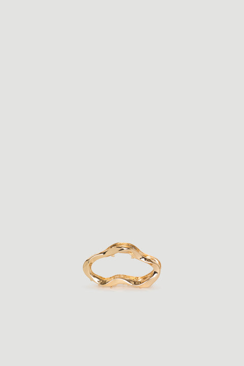 Elegant gold-tone wavy hair claw with a sleek, polished finish for a subtle yet stylish hair accessory.