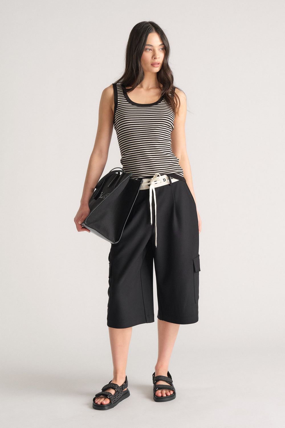 D-Luxe Stripe Knit Scoop Tank