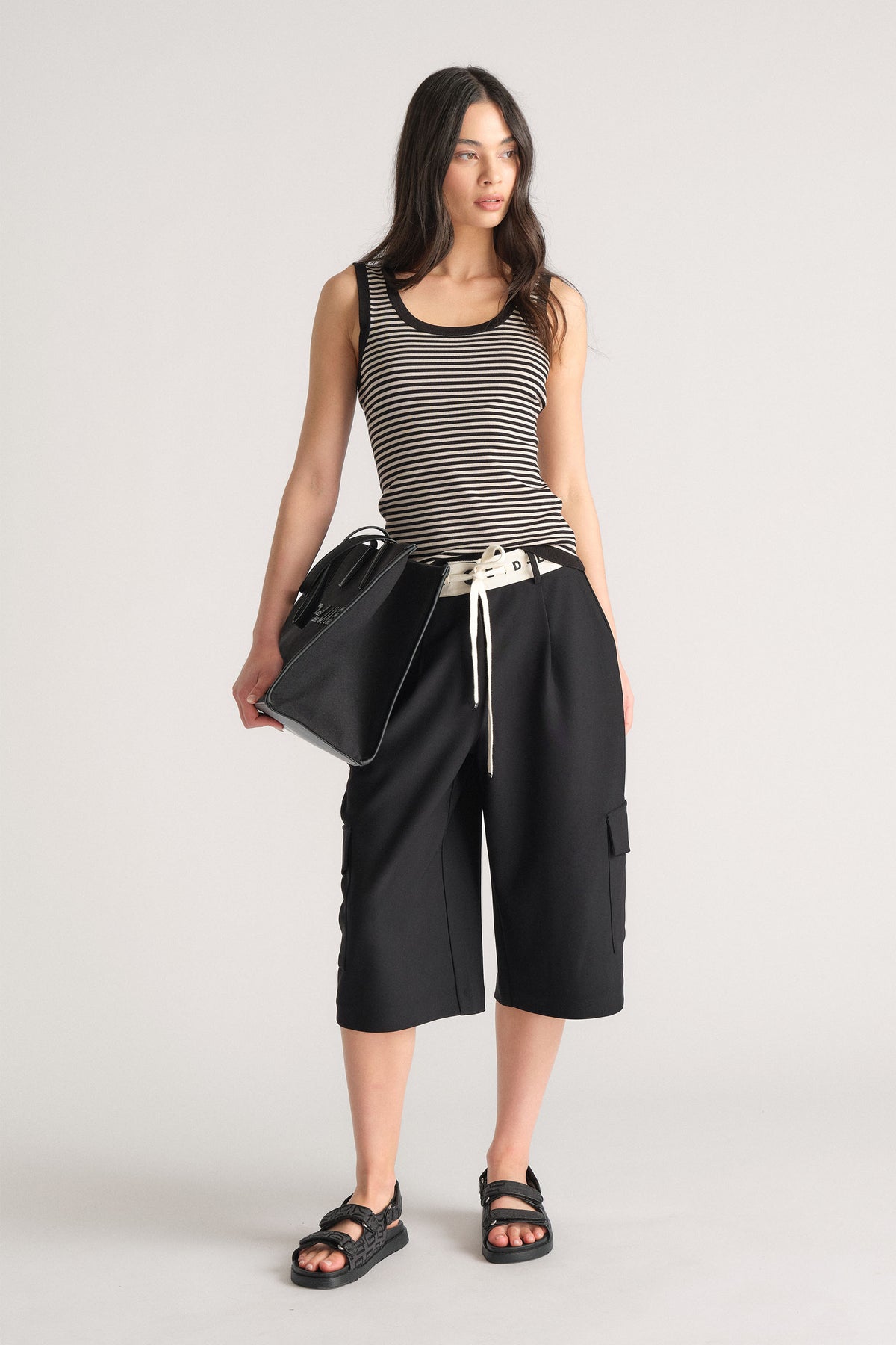 D-Luxe Stripe Knit Scoop Tank