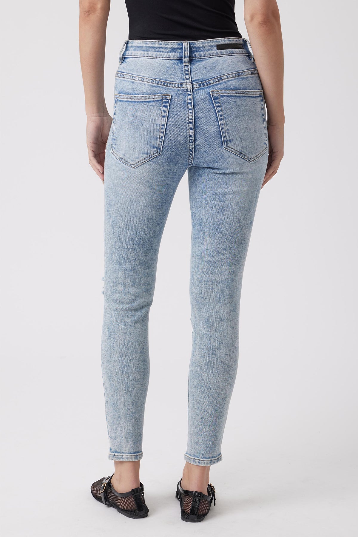 Evie Button Distressed Jean