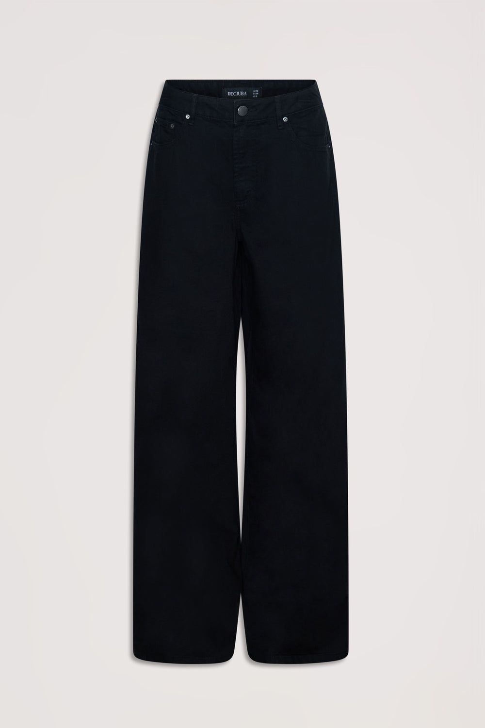 Jenna Palazzo Jean in black denim, front view gallery position 4, wide leg silhouette with relaxed hip fit.