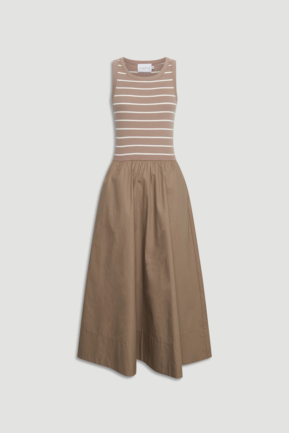 D-Luxe Rib Spliced Midi Dress