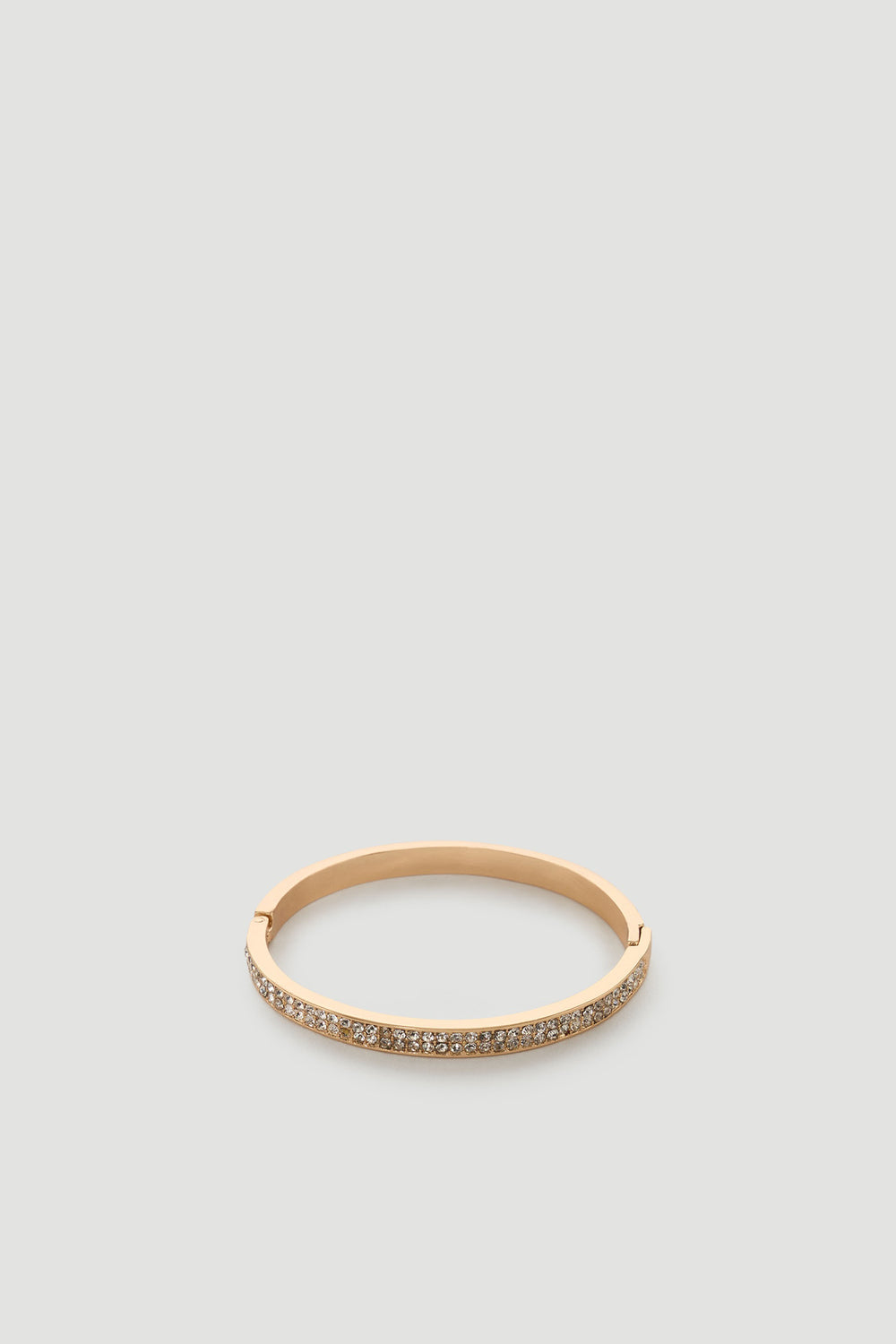 Gold-tone bracelet with rows of sparkling diamante stones for an elegant, refined accessory look