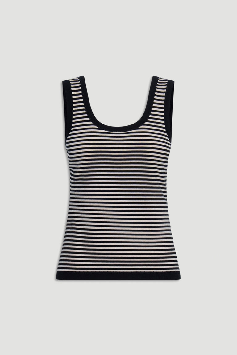 D-Luxe Stripe Knit Scoop Tank