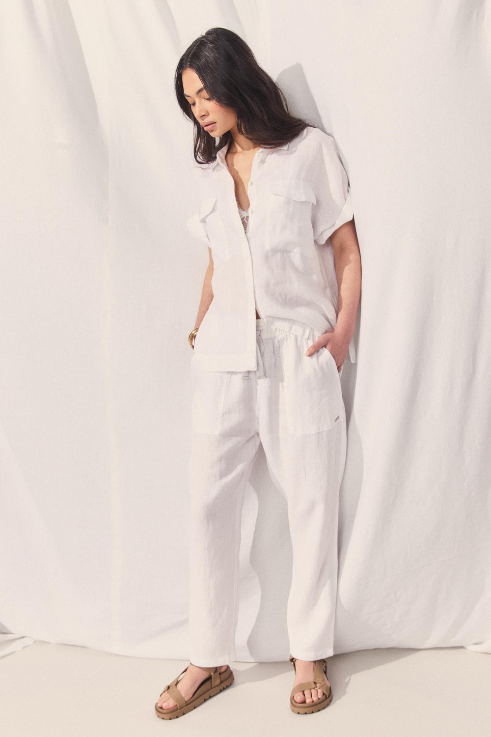 D-Luxe Pocket Linen Shirt