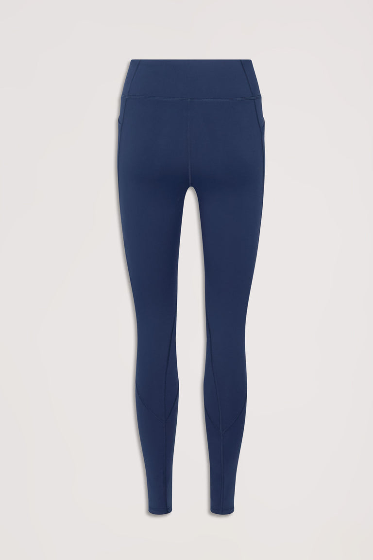 Navy high-waisted leggings with a sleek, fitted silhouette designed for everyday comfort and style.