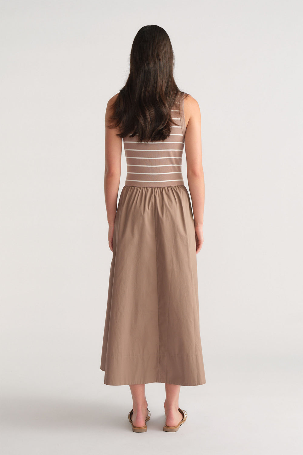 D-Luxe Rib Spliced Midi Dress