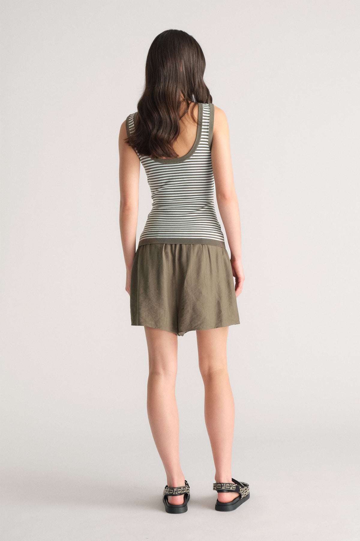 D-Luxe Stripe Knit Scoop Tank