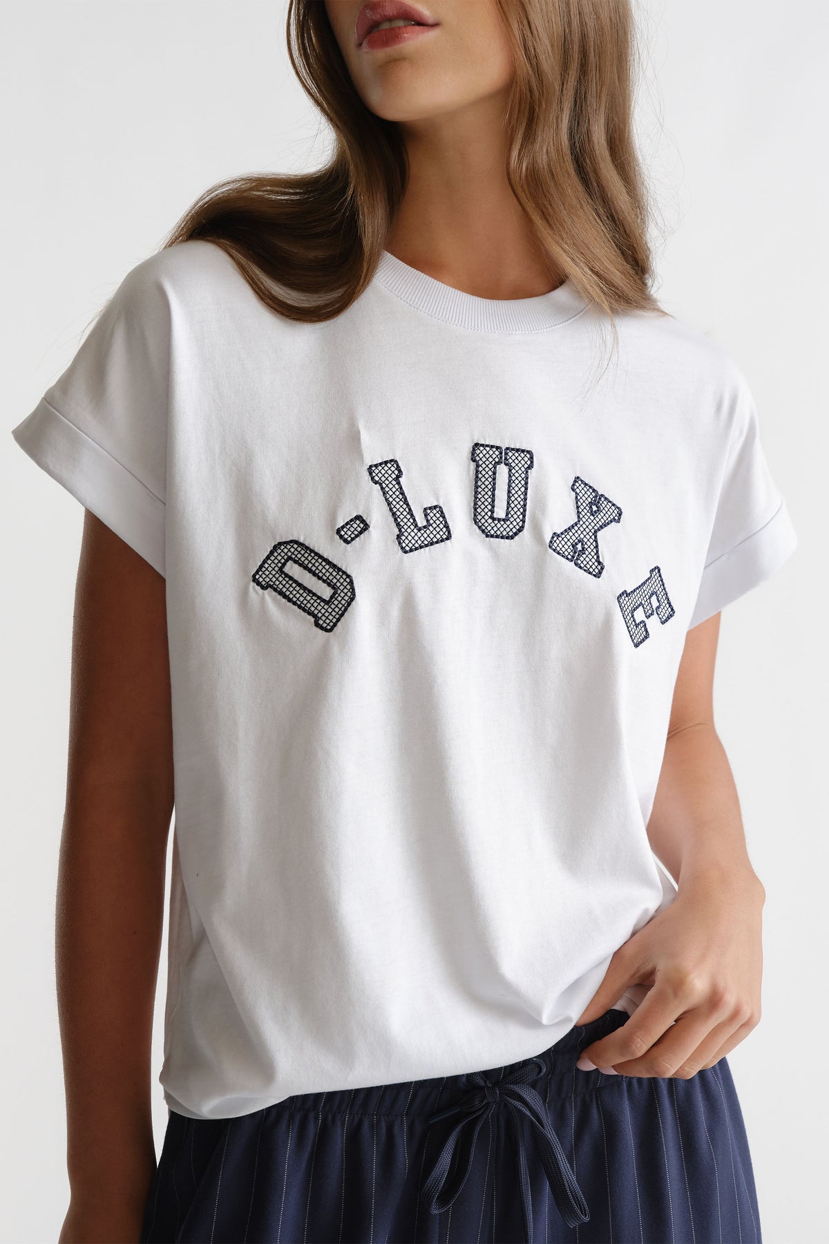 D-Luxe Crosshatch Halfmoon Tee