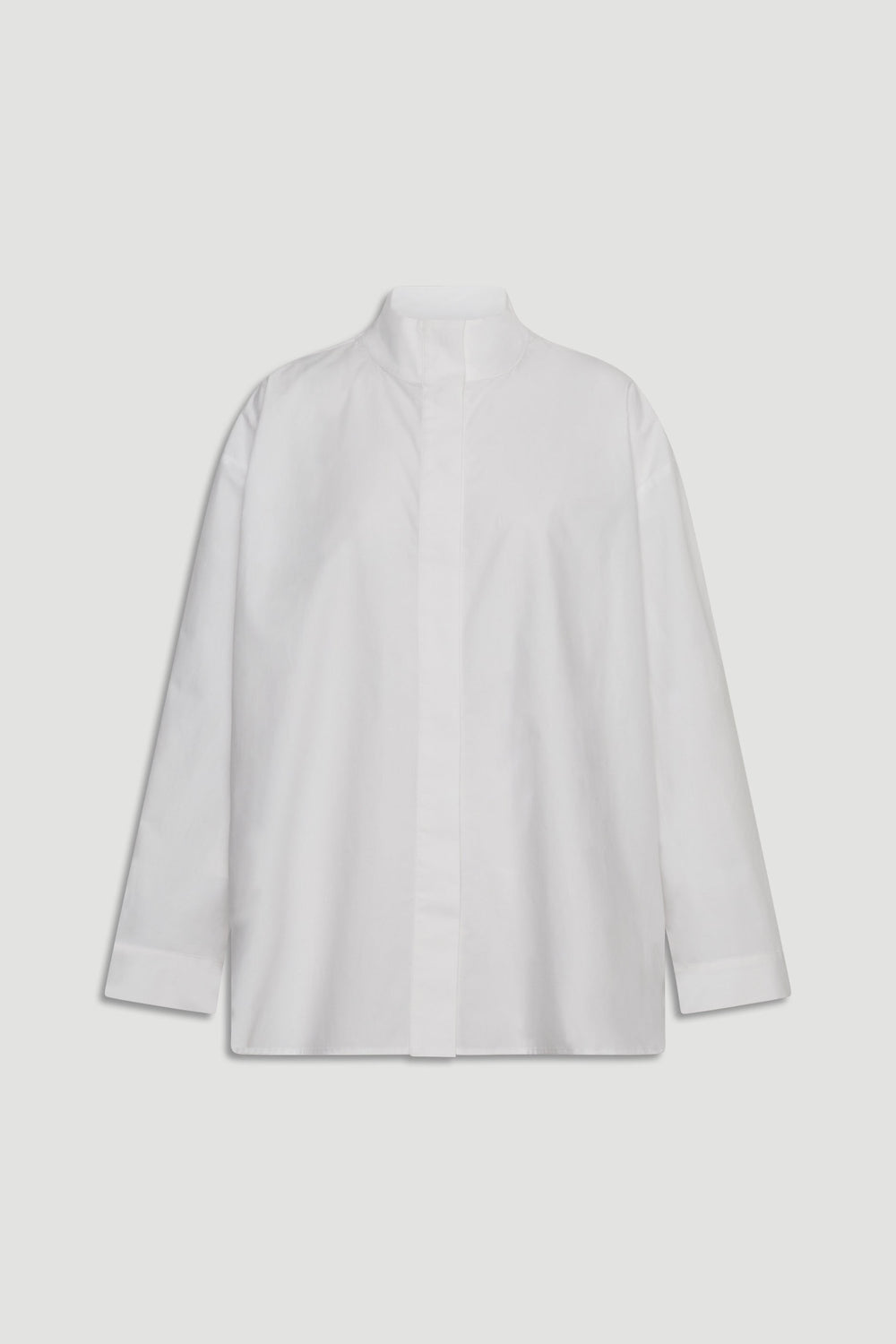 D-Luxe Button Up Shirt in 100% cotton with a sleek high collar, designed by Decjuba Australian fashion brand for versatile style