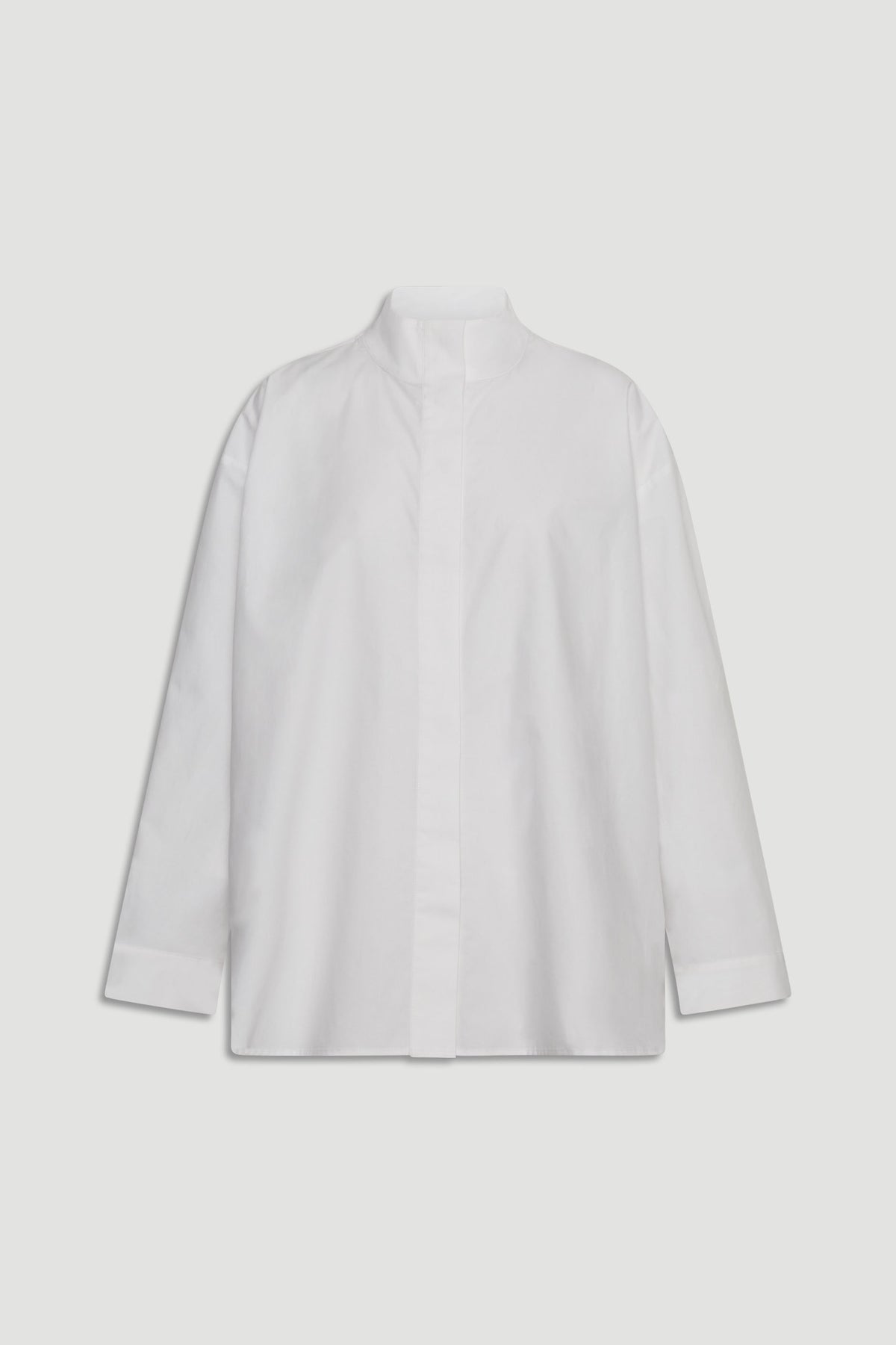 D-Luxe Button Up Shirt in 100% cotton with a sleek high collar, designed by Decjuba Australian fashion brand for versatile style