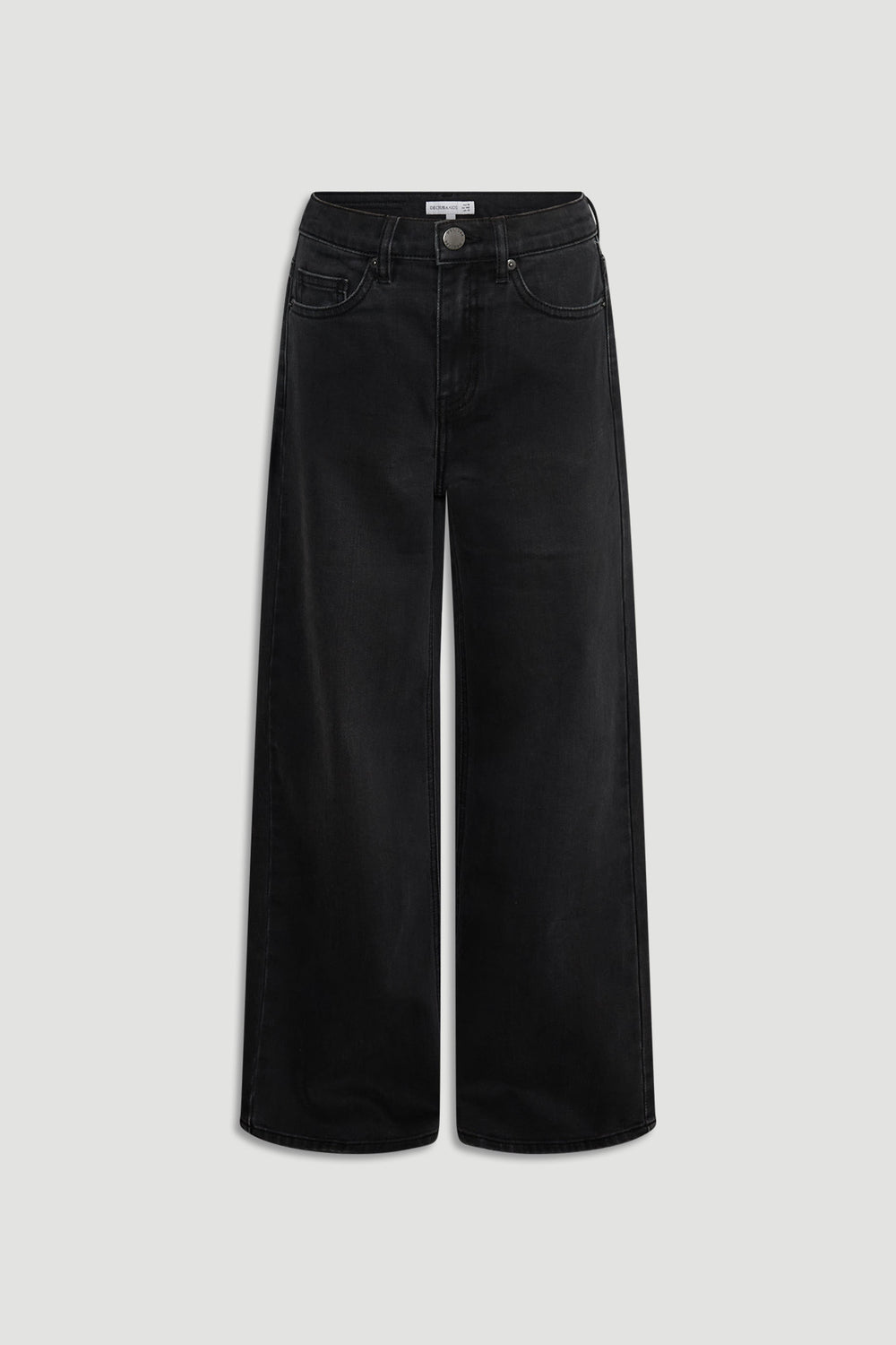 Girls Hailey Extra Long Jean in black denim with wide leg silhouette, crafted by Decjuba Australian fashion brand