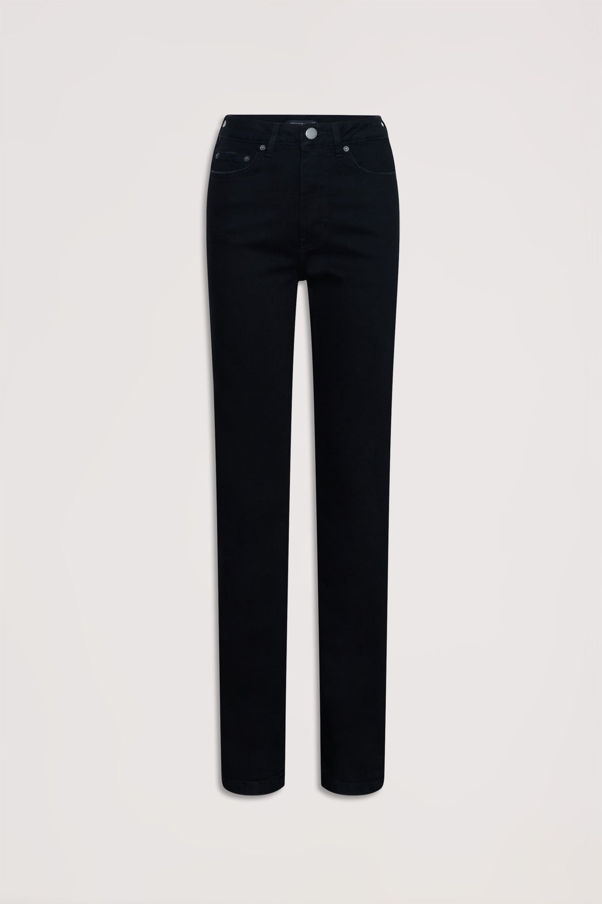 Billie Straight Leg Jean in classic black denim, high rise with a full-length straight leg silhouette, gallery image 4.
