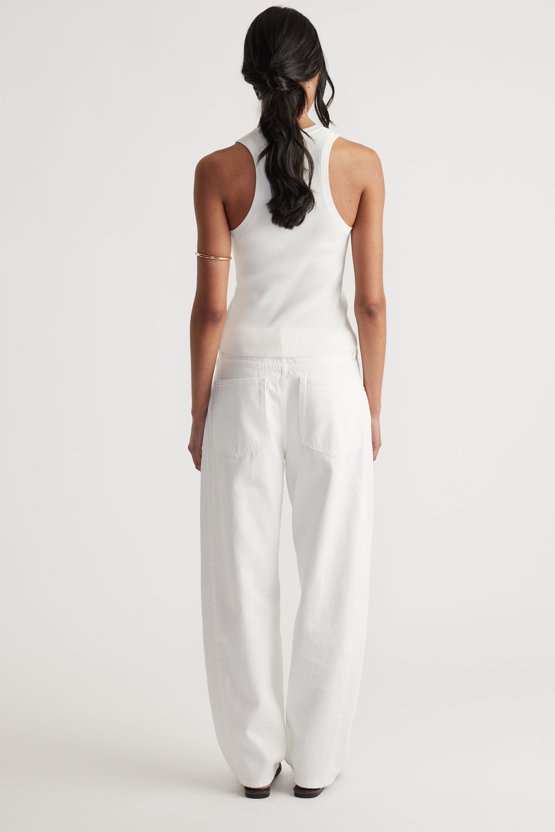 Mia Racer Back Knit Tank - Ivory