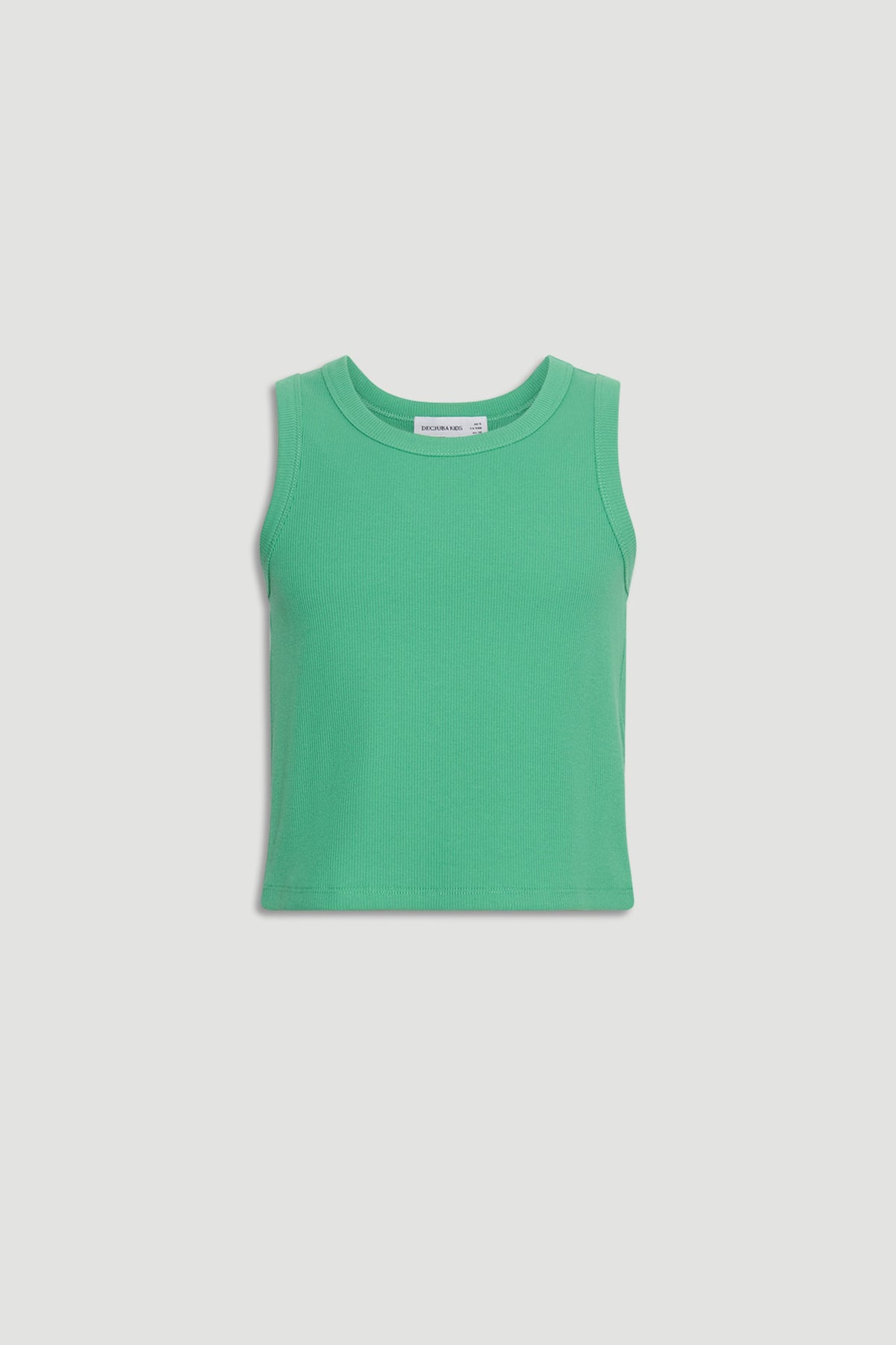 Girls sleeveless tank top in vibrant green with a simple, classic cut for everyday comfort and style.