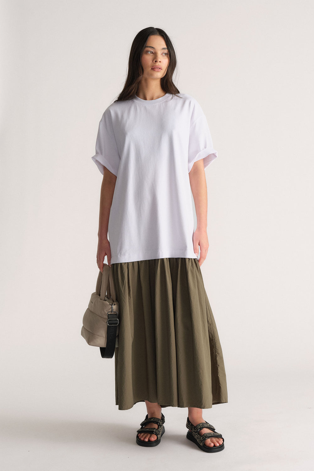 D-Luxe Drop Waist Nylon Dress