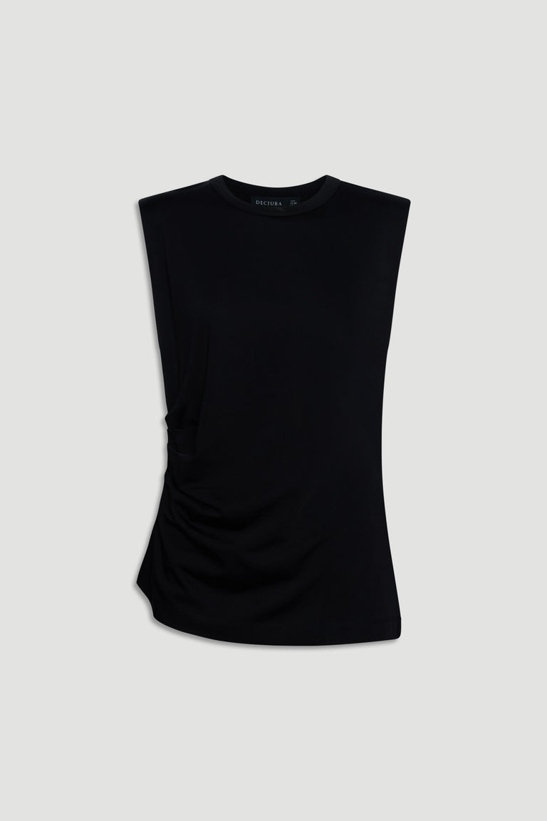 Ella Shoulder Pad Ruched Tank