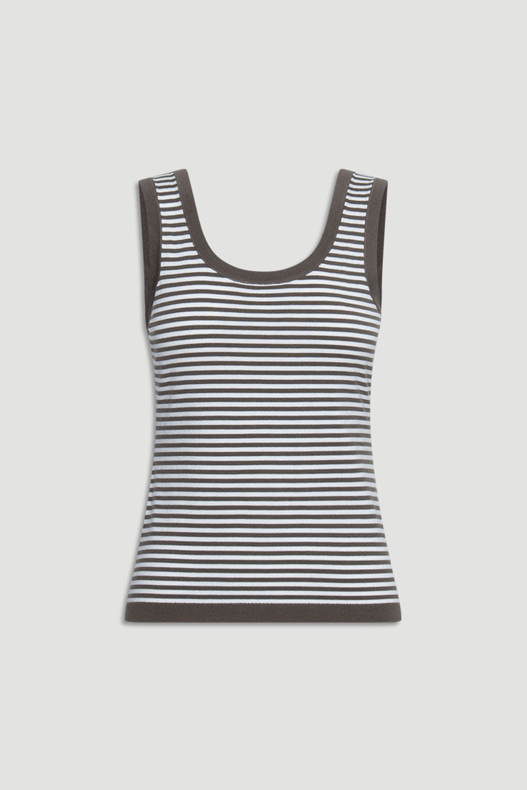 D-Luxe Stripe Knit Scoop Tank