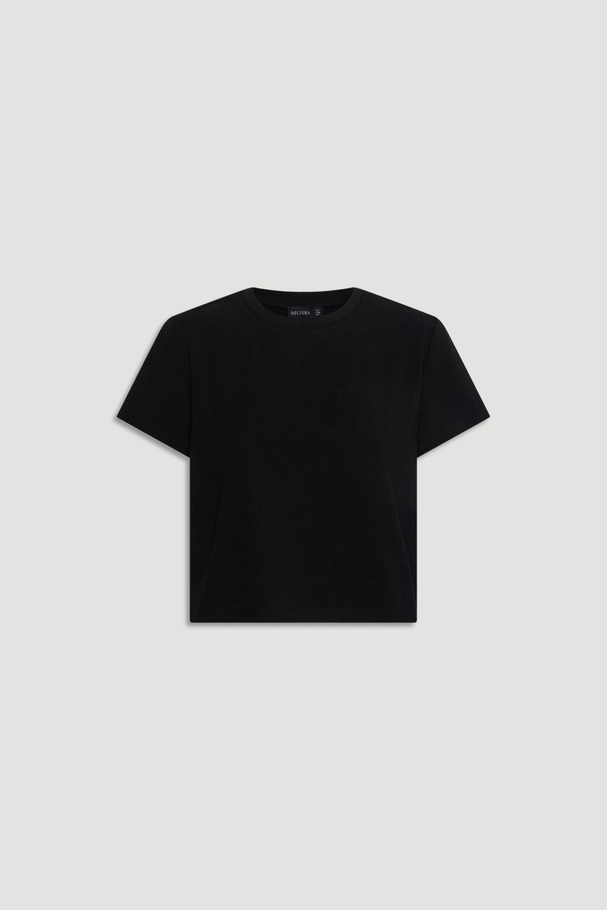 Dillon Mini Tee in classic black with a relaxed fit and crew neckline by DECJUBA Australian fashion brand