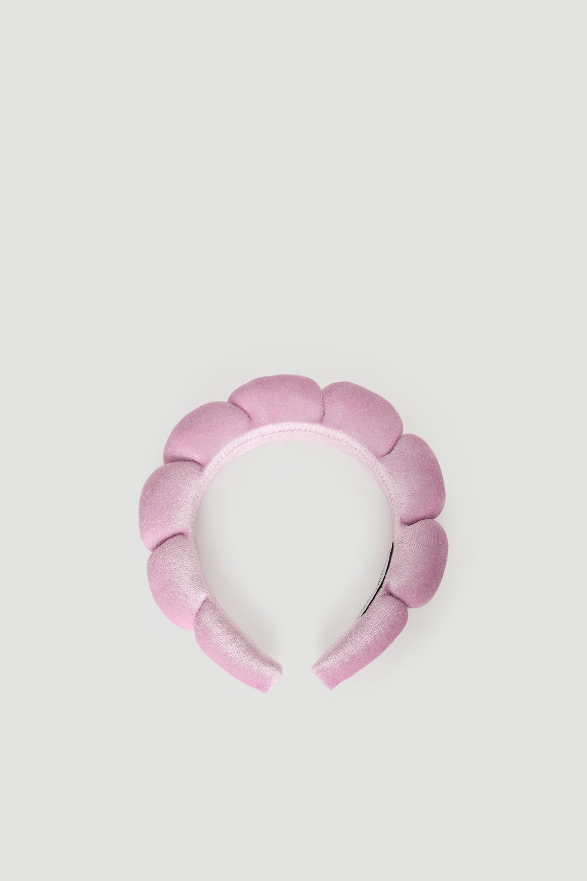 Lilac padded headband for girls with a soft, plush texture designed for comfortable everyday wear.