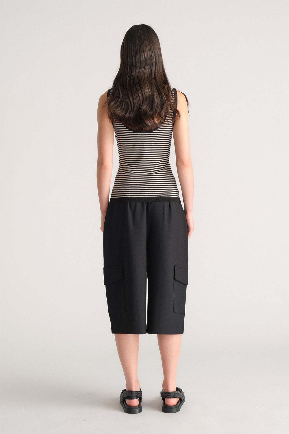 D-Luxe Stripe Knit Scoop Tank