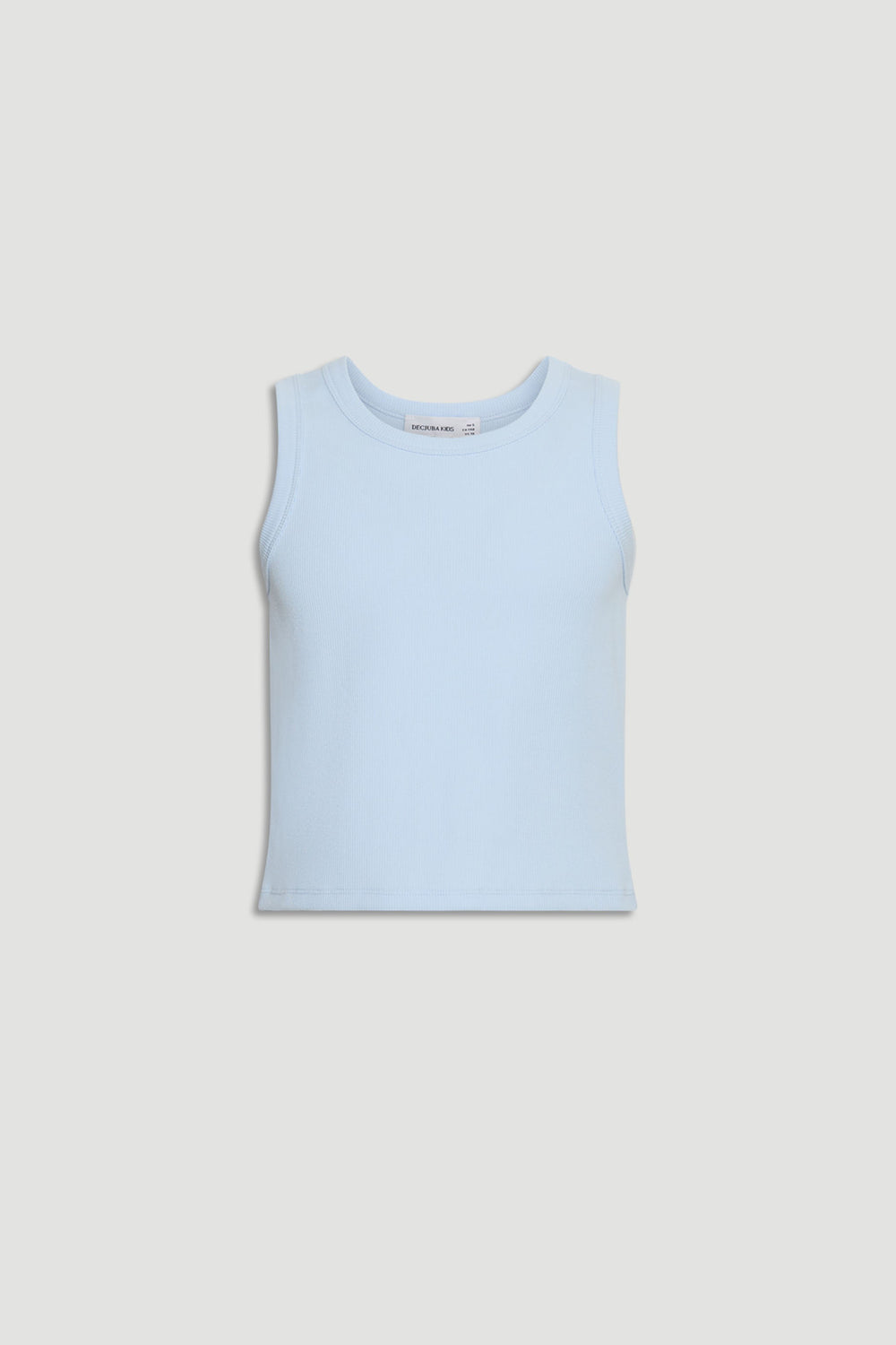 Light blue sleeveless tank top for girls with a soft fabric and simple, versatile design.