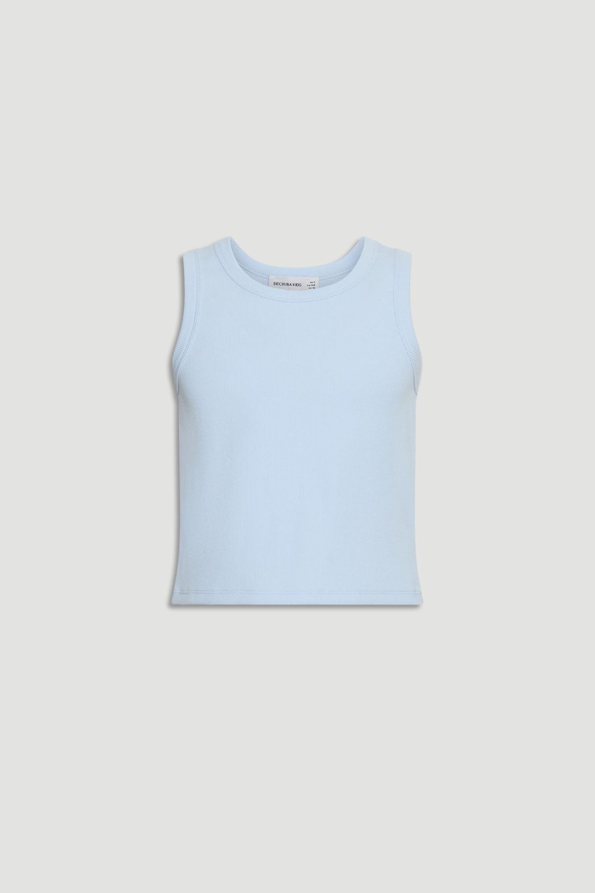 Light blue sleeveless tank top for girls with a soft fabric and simple, versatile design.