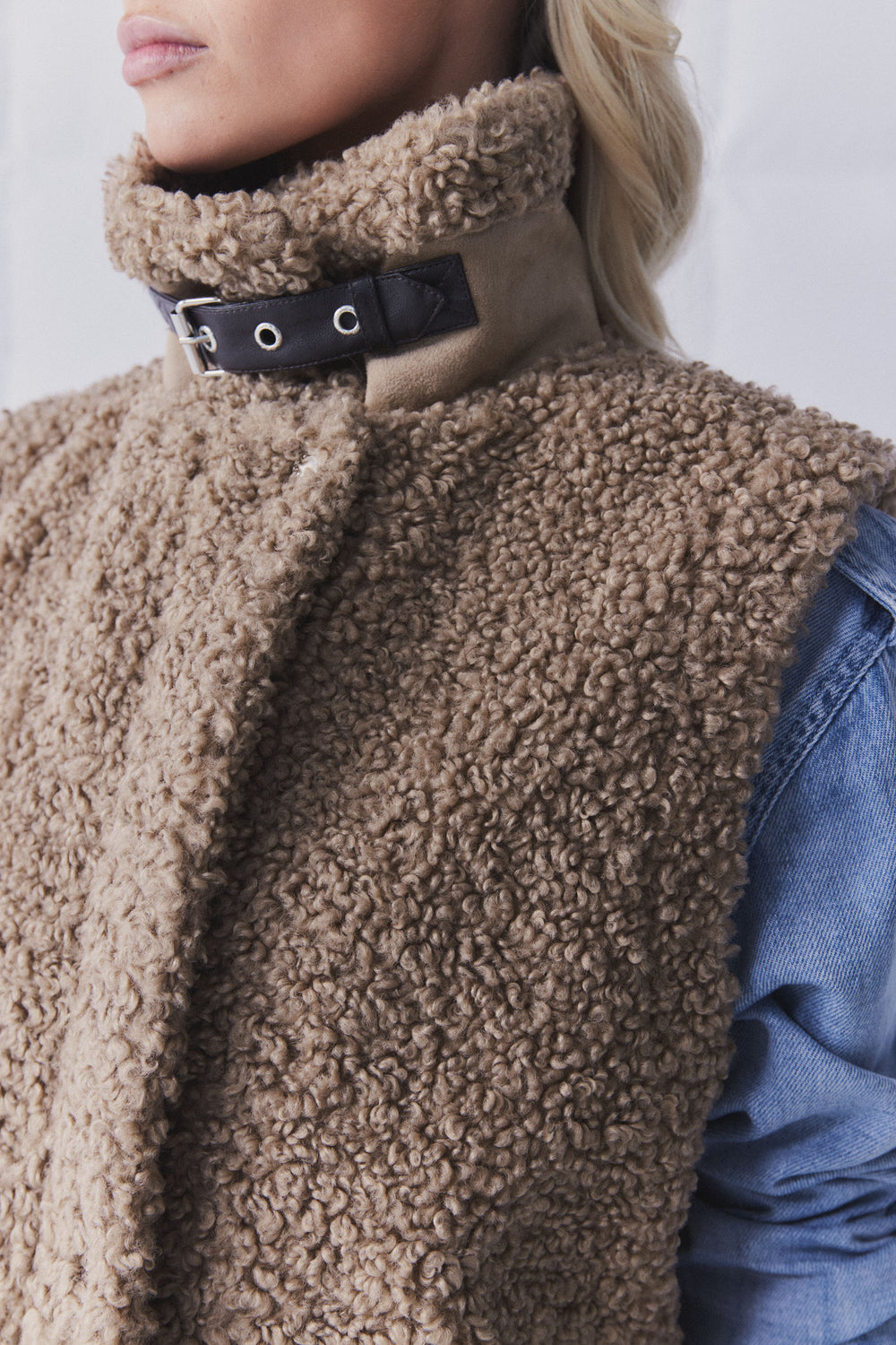 D-Luxe Faux Shearling Vest