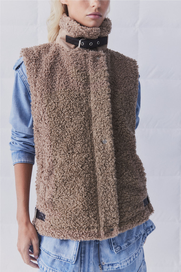 D-Luxe Faux Shearling Vest