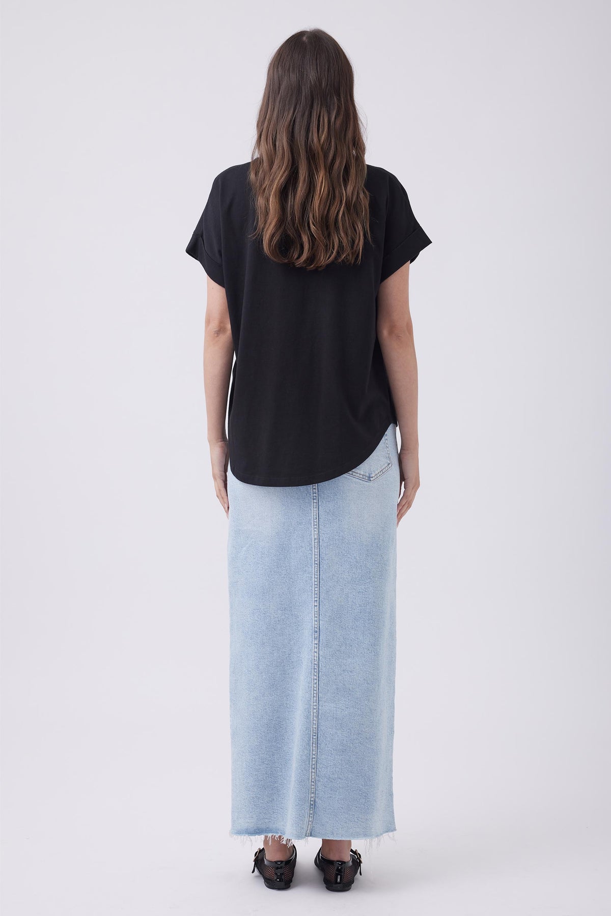 Zaylee Denim Maxi Skirt