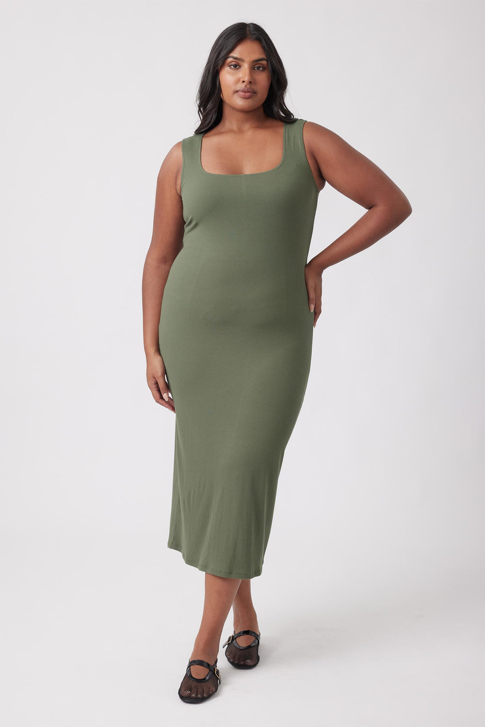 Contour Scoop Midi Dress