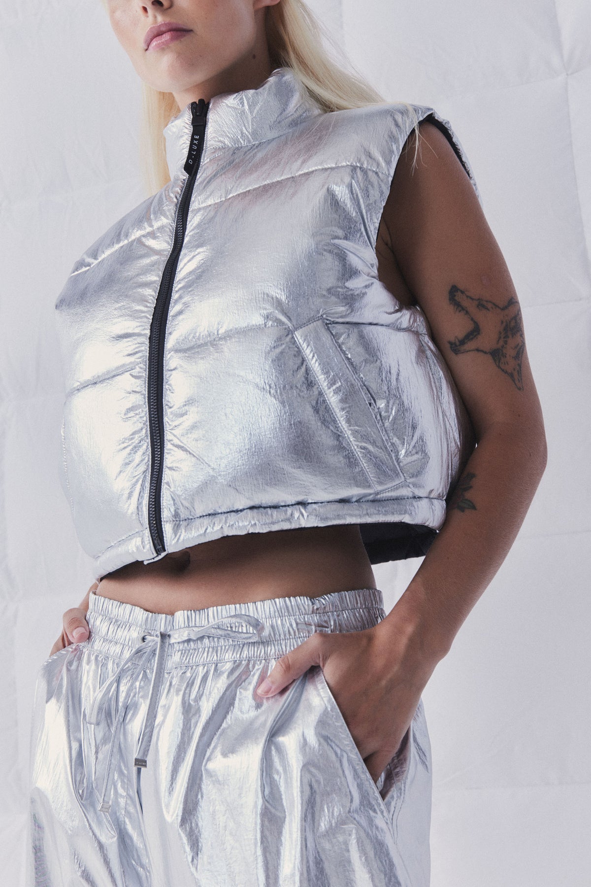 D-Luxe Cropped Puffer Vest