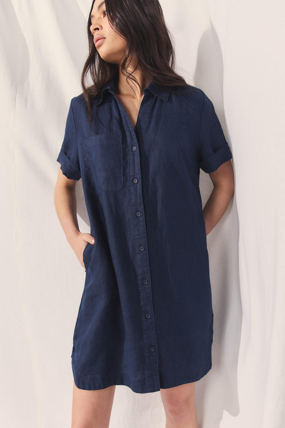 D-Luxe Linen Short Dress
