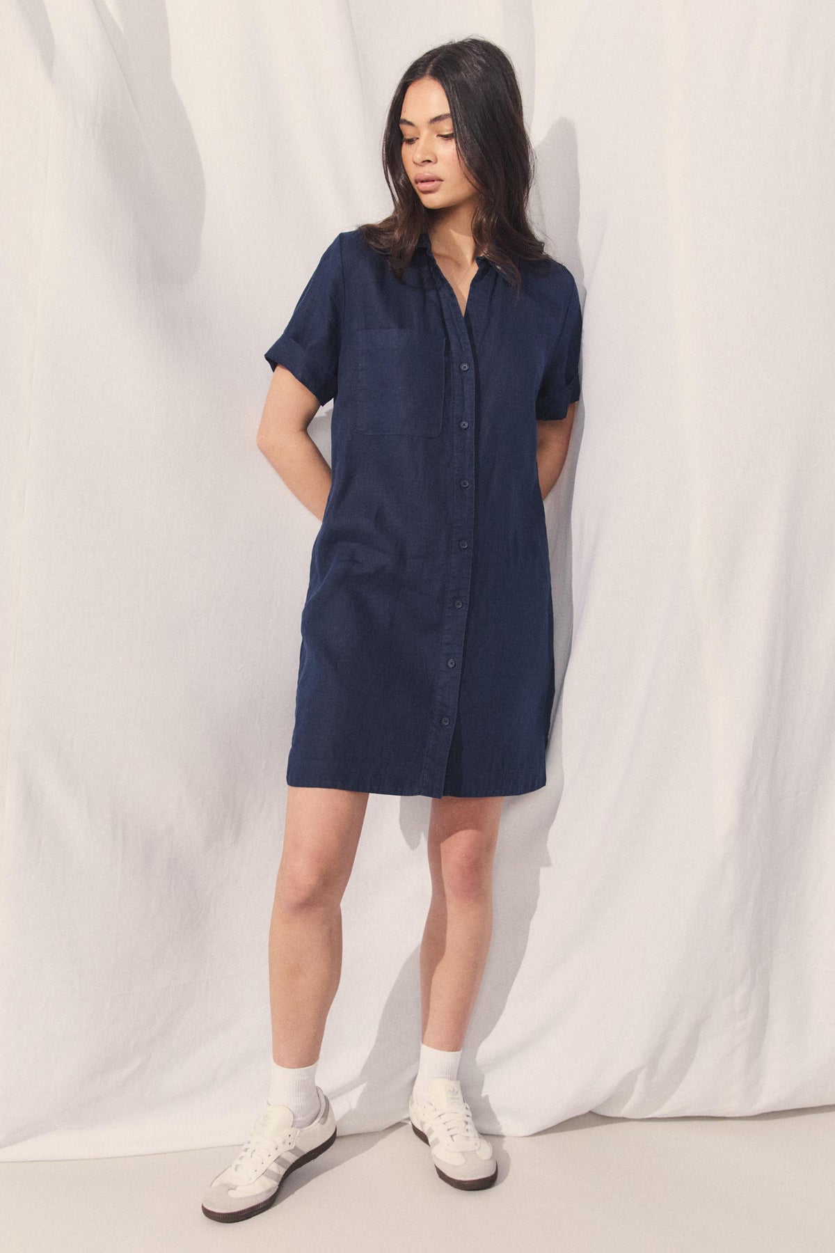 D-Luxe Linen Short Dress