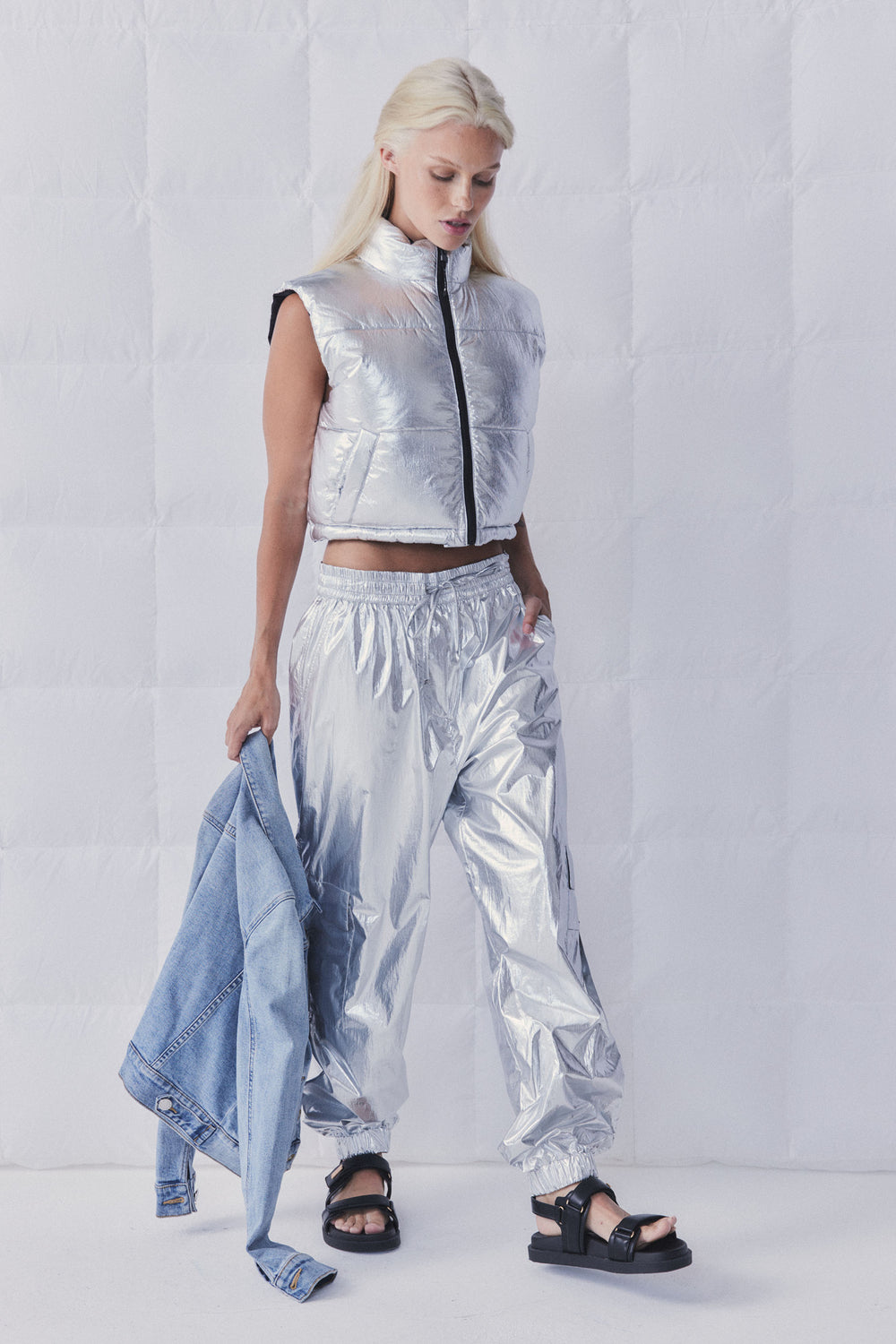 D-Luxe Cropped Puffer Vest
