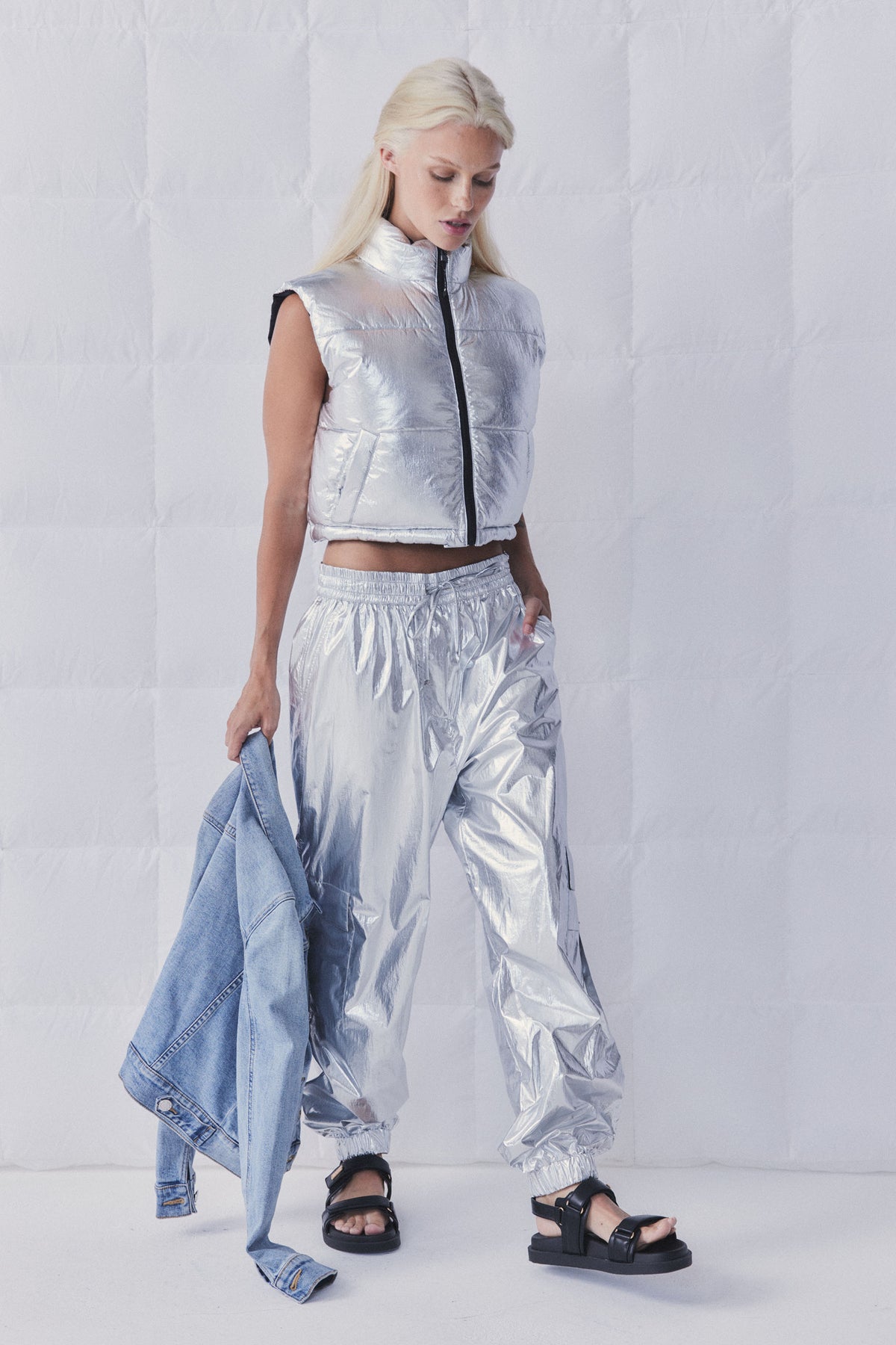 D-Luxe Cropped Puffer Vest