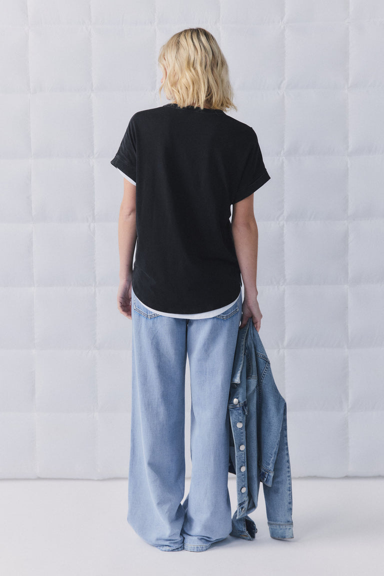 D-Luxe Half Moon Tonal Tee