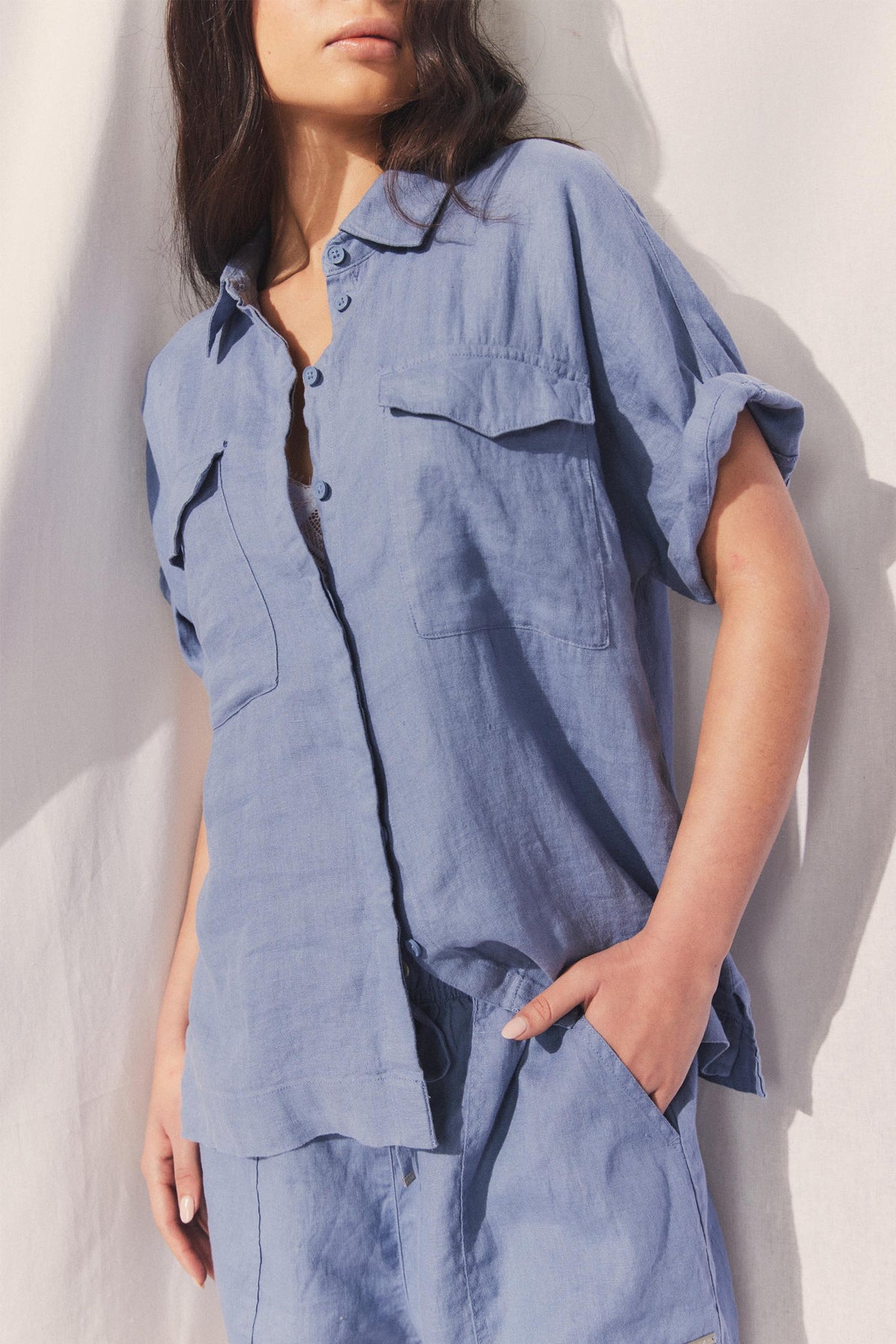 D-Luxe Pocket Linen Shirt