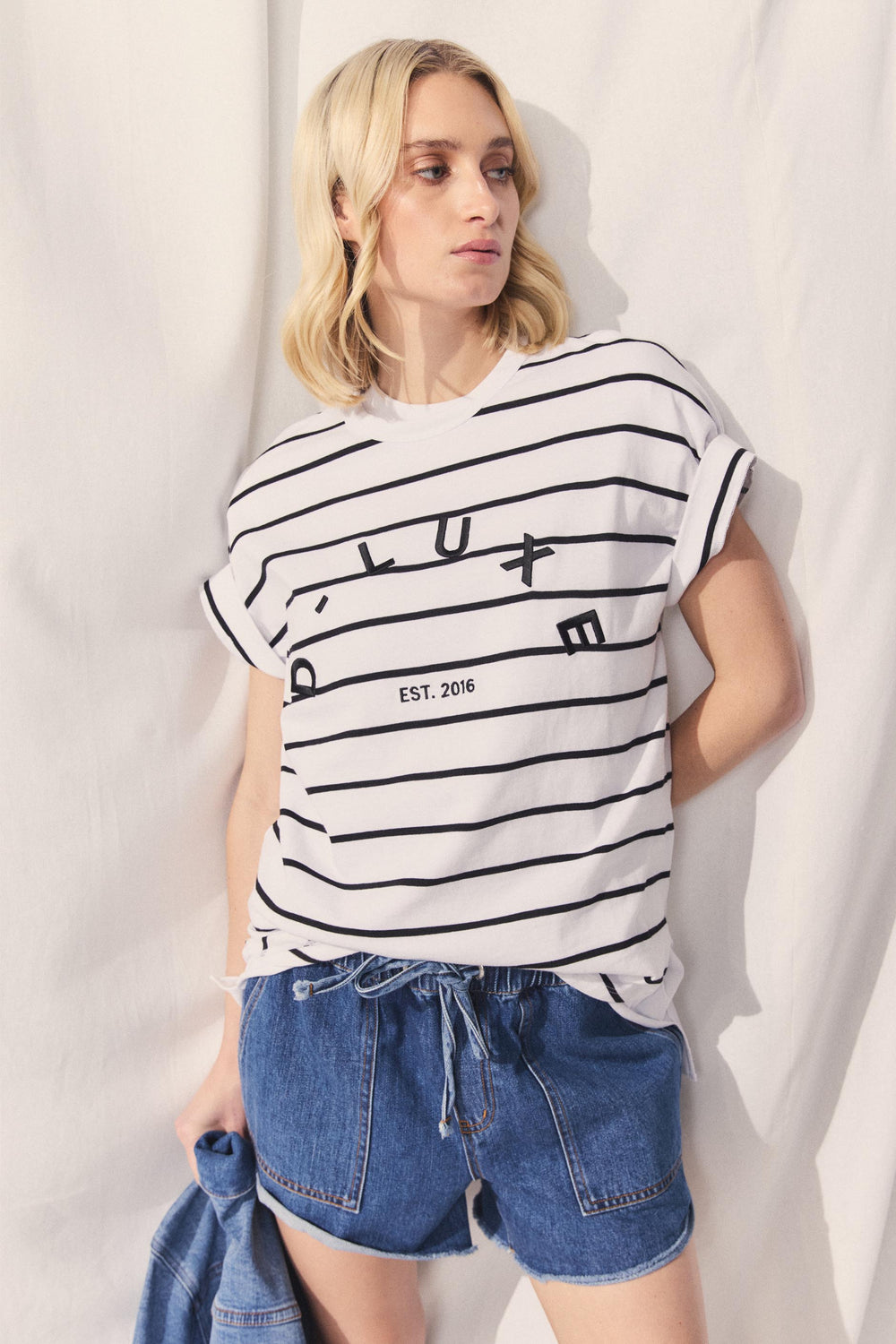 D-Luxe Half Moon Tonal Tee