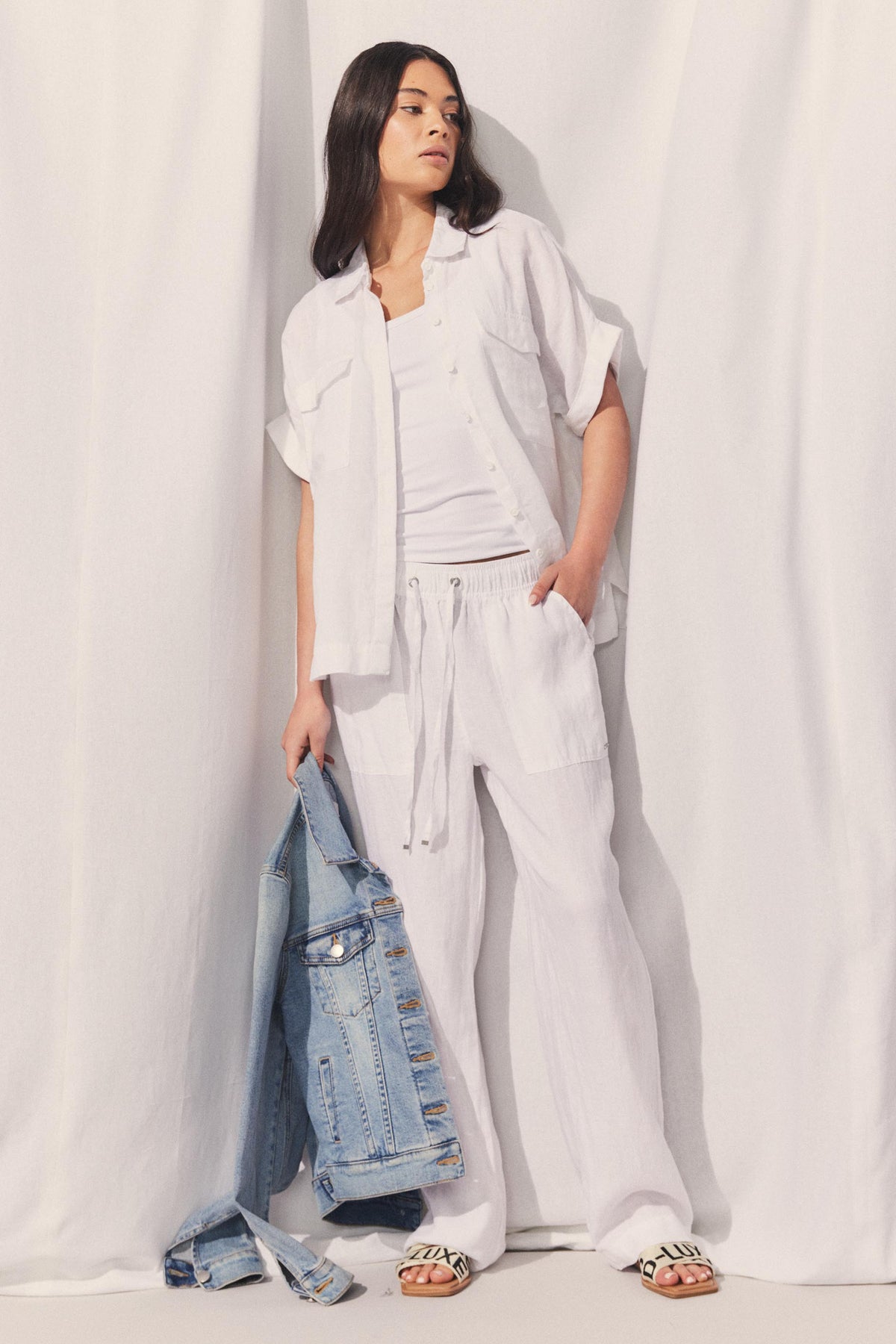 D-Luxe Wide Leg Linen Pant