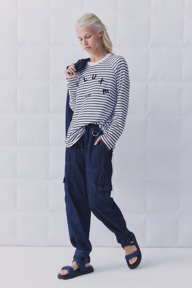 D-Luxe Curved Hem Linen Top