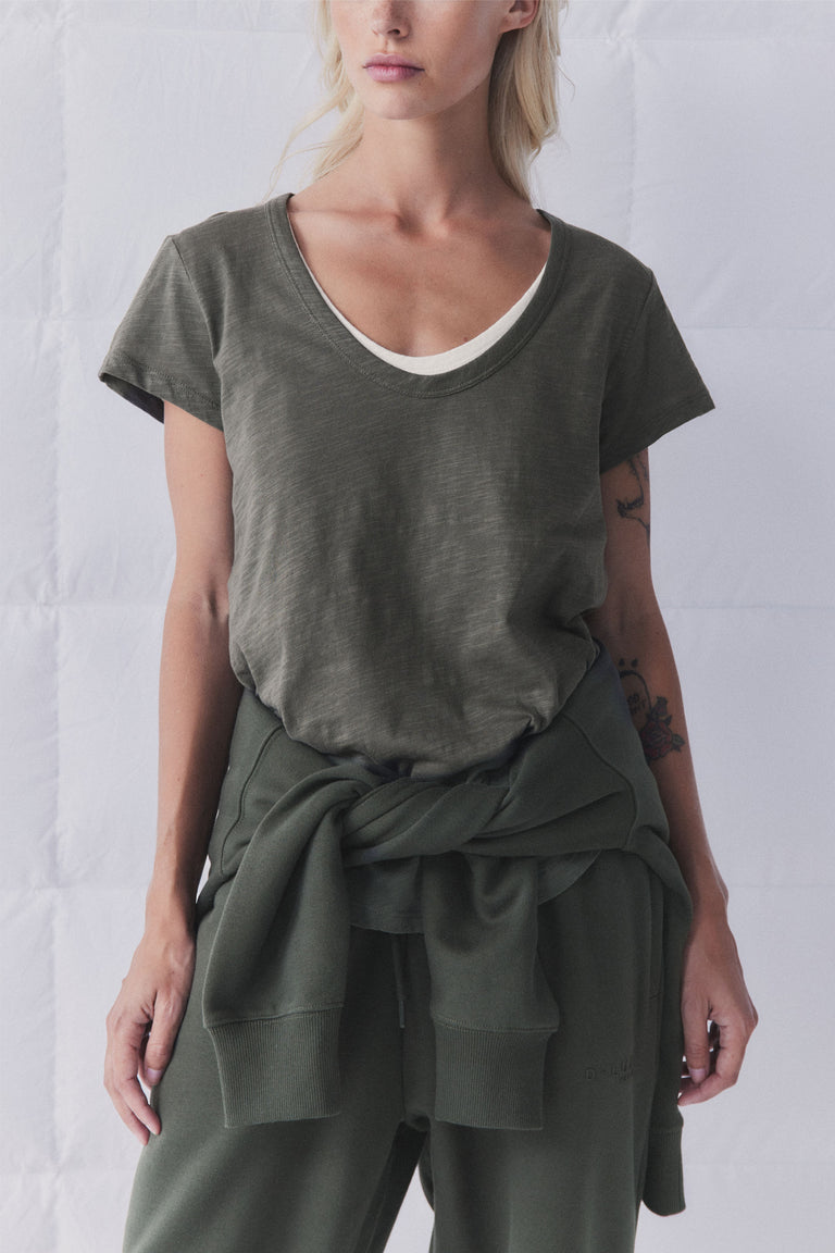 D-Luxe Scoop Neck Slub Tee