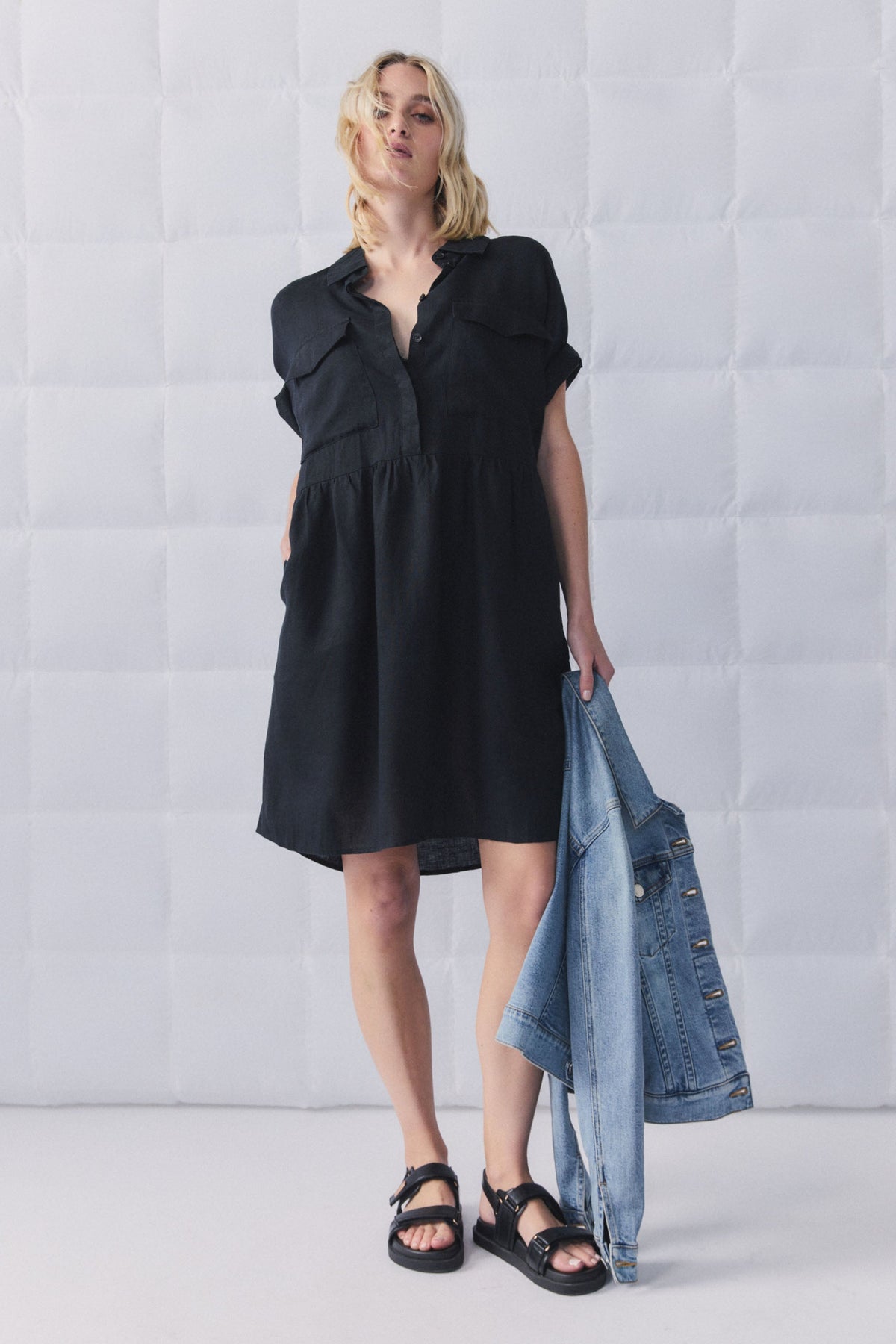 D-Luxe Linen Pocket Dress