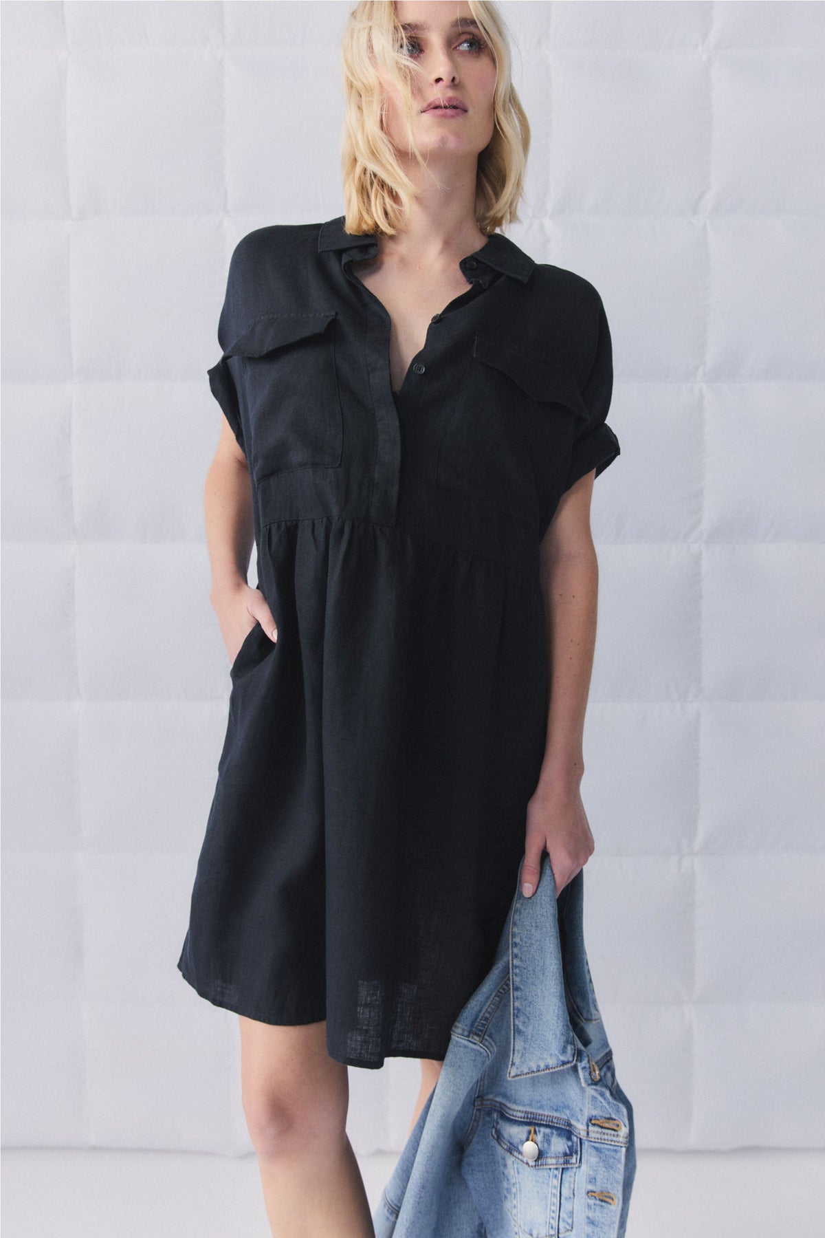 D-Luxe Linen Pocket Dress