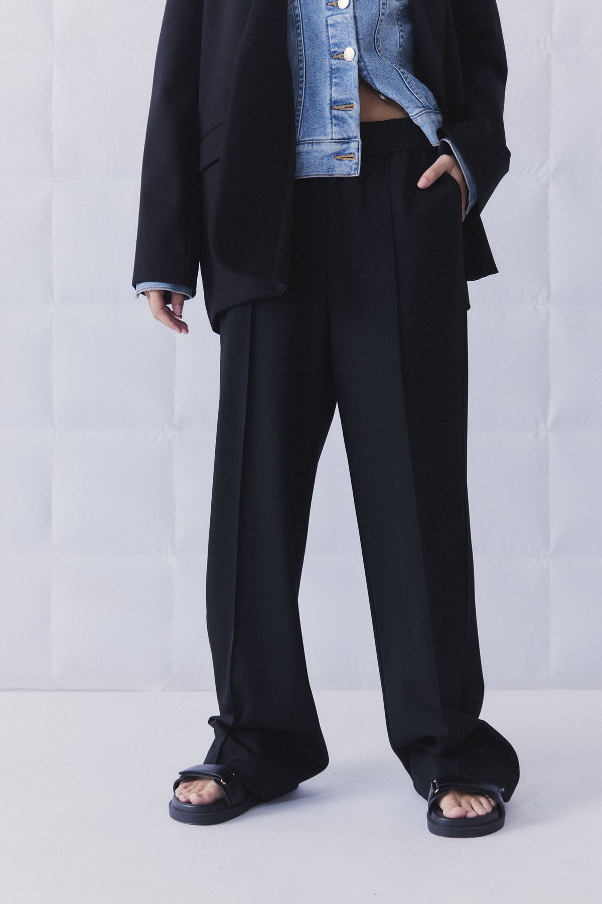 D-Luxe Wide Leg Ponte Jogger