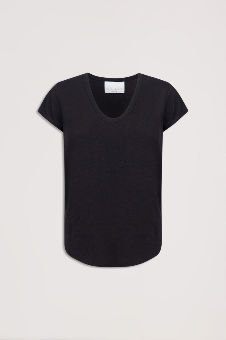 D-Luxe Scoop Neck Slub Tee
