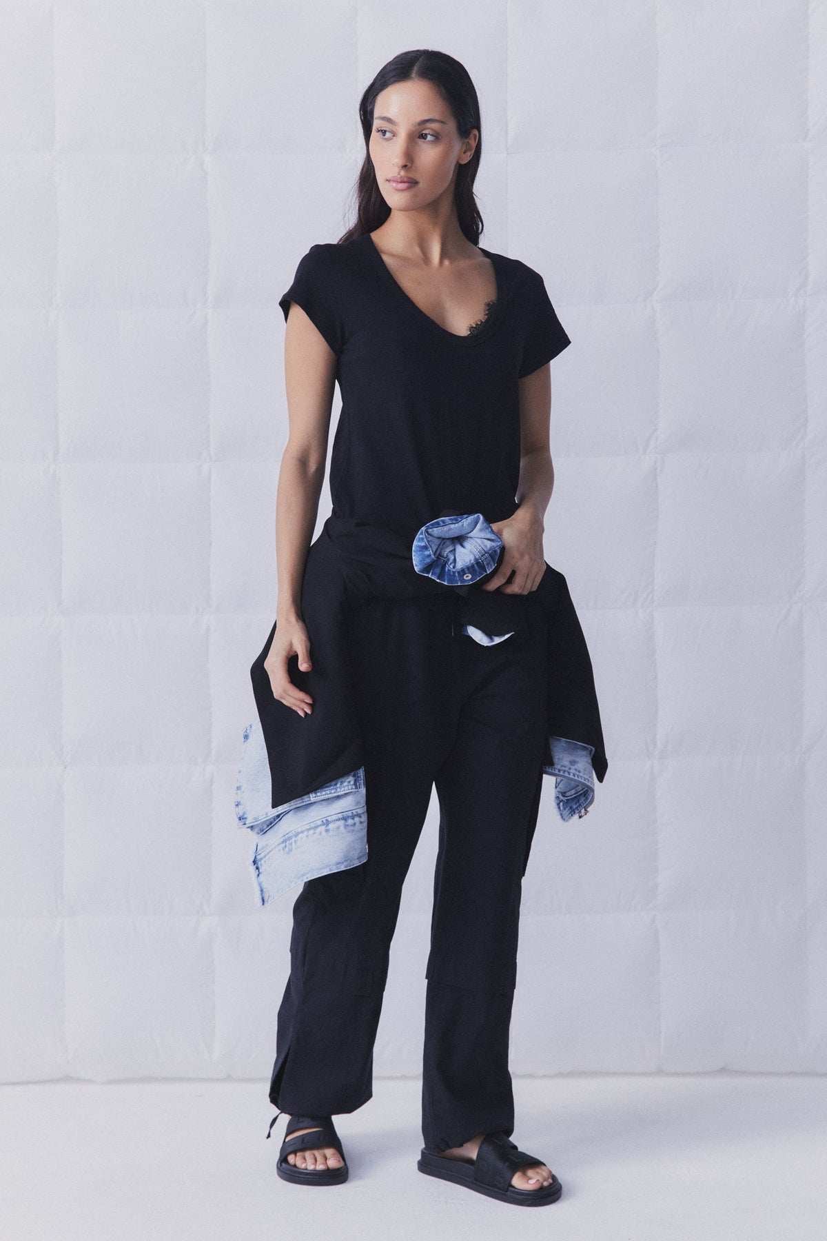 D-Luxe Scoop Neck Slub Tee
