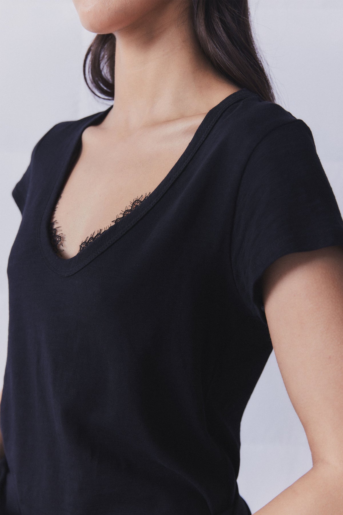 D-Luxe Scoop Neck Slub Tee