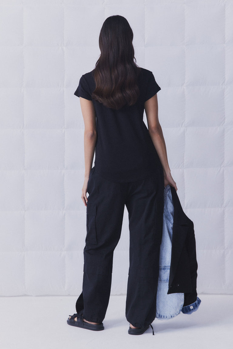 D-Luxe Scoop Neck Slub Tee