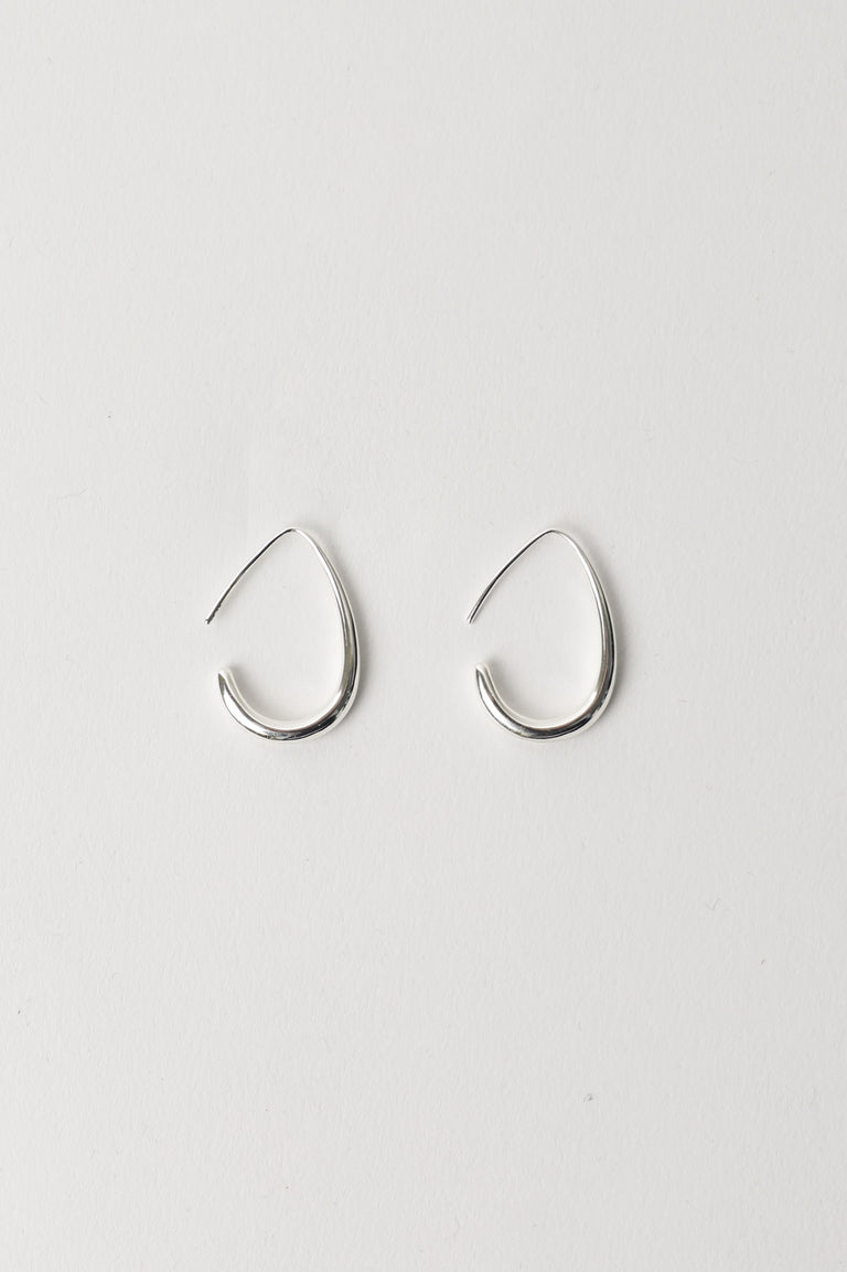 9ct Minimalist Hoop Earrings shown in gallery position 3 with irregular teardrop shape on white background
